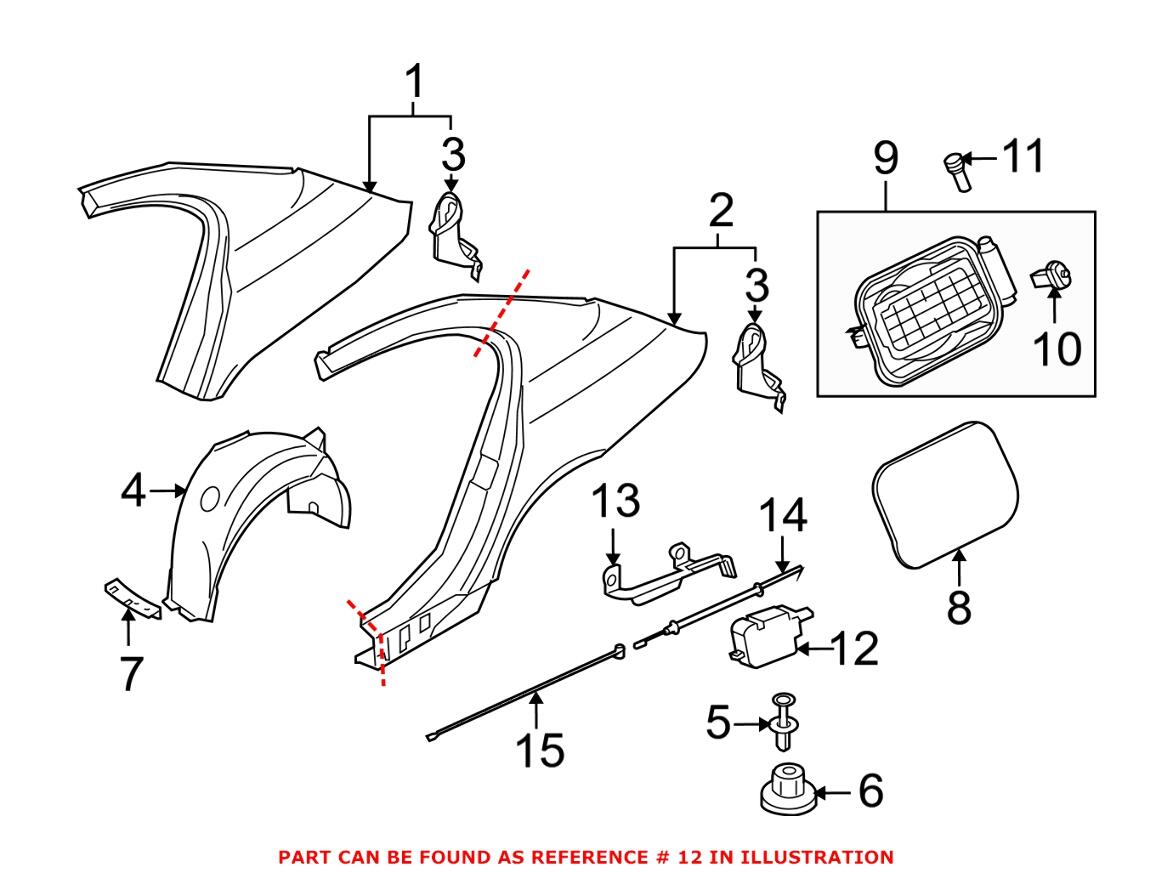 BMW Fuel Door Actuator 67116985878